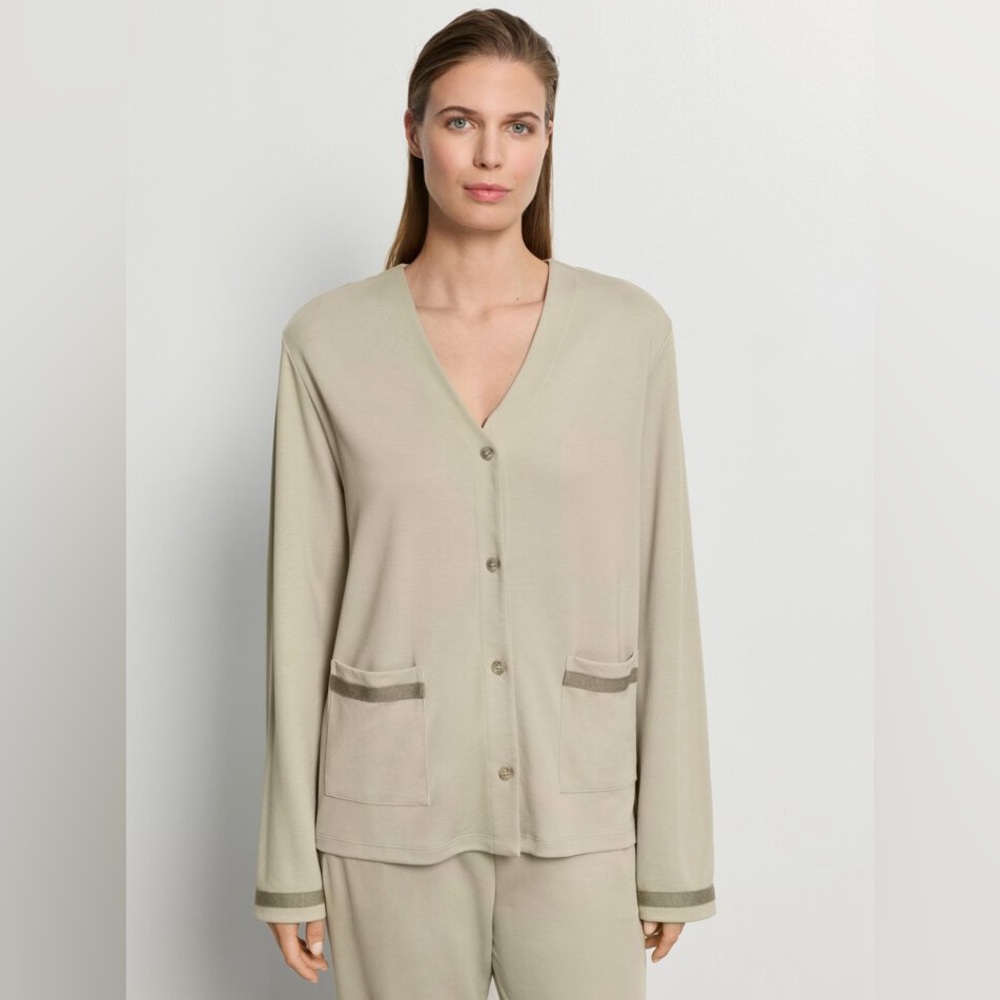 Hanro Cream Button-Up Cardigan